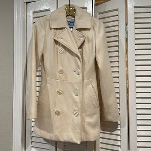 Cream wool coat- Size Small